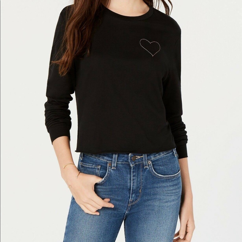 Carbon Copy Embroidered Heart Top